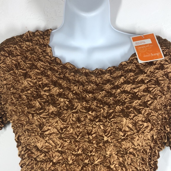 NWT West Loop gold popcorn top size one size - Picture 2 of 11